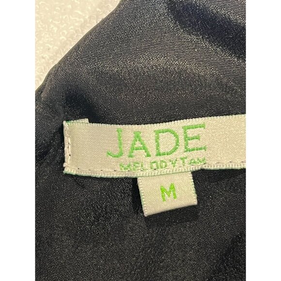 Jade Sheath Midi Dress Floral Round Neck Abstract Sleeveless Black Size Medium - Picture 6 of 8